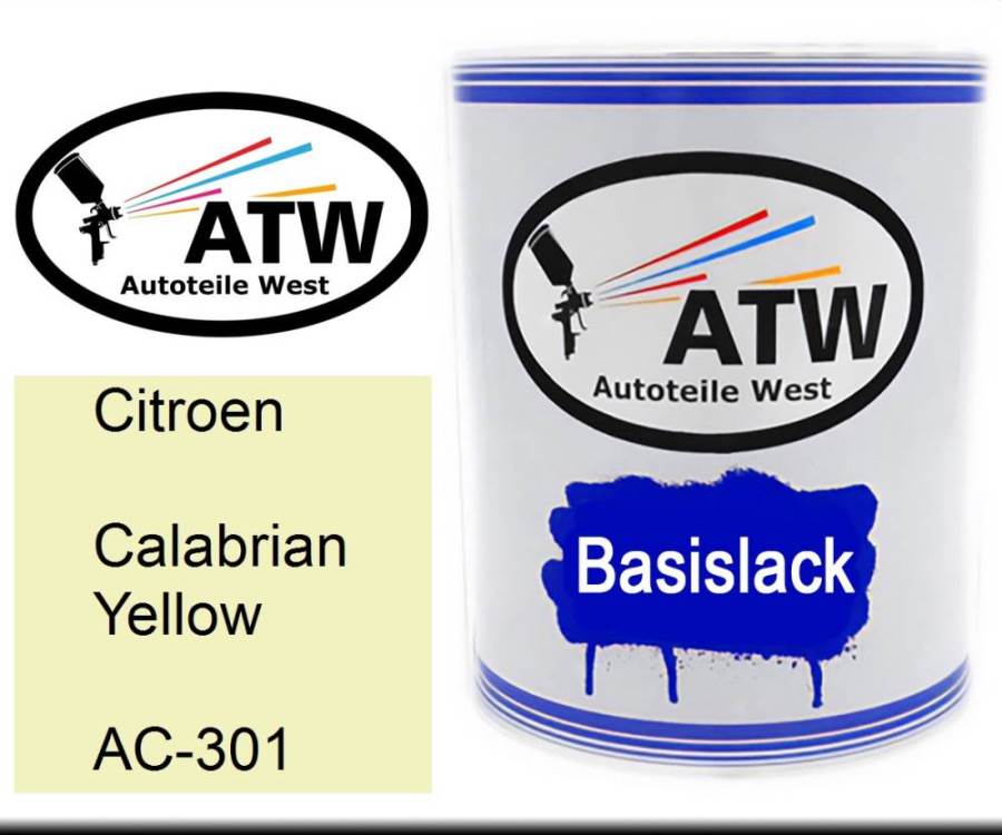 Citroen, Calabrian Yellow, AC-301: 1L Lackdose, von ATW Autoteile West.